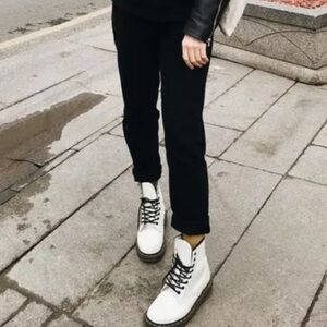 EUC Dr. Martens White Combat Boots | 7